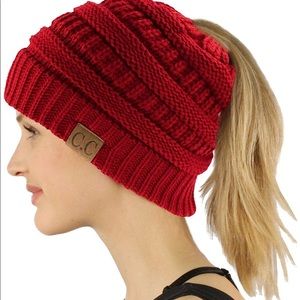 C.C messy bun / pony tail beanies